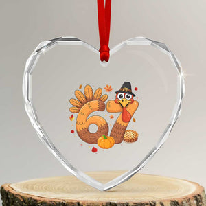Funny Turkey Six And Seven Meme Heart Crystal Glass Ornament Thanksgiving Gift TS12 Transparent Glass 3'' Heart Print Your Wear