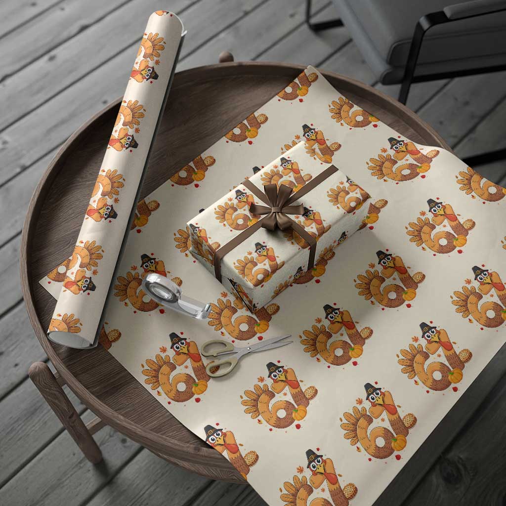 Funny Turkey Six And Seven Meme Wrapping Paper Roll Thanksgiving Gift TS12 Beige Print Your Wear