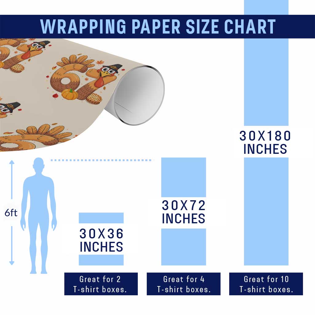 Funny Turkey Six And Seven Meme Wrapping Paper Roll Thanksgiving Gift TS12 Print Your Wear