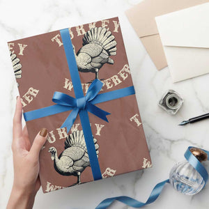 Funny Turkey Whisperer Wrapping Paper Roll Thanksgiving Turkey Hunting Season TS11 Mocha Print Your Wear