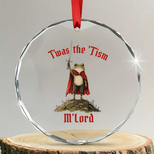 Funny Twas The Tism M Lord Medieval Knight Frog Crystal Glass Ornament