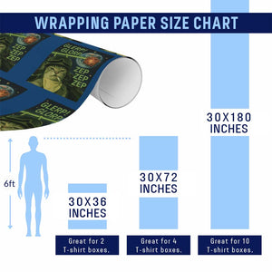 Funny UFO Alien Cat Selfie Wrapping Paper Roll Retro Space Sci-Fi Cat Pilot TS10 Print Your Wear