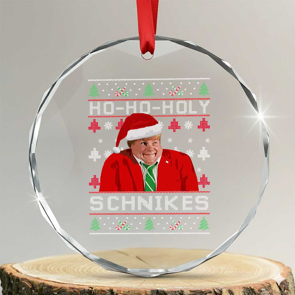 Funny Ugly Christmas Crystal Glass Ornament Chris Holy Schnikes Farley TS10 Transparent Glass 3'' Circle Print Your Wear