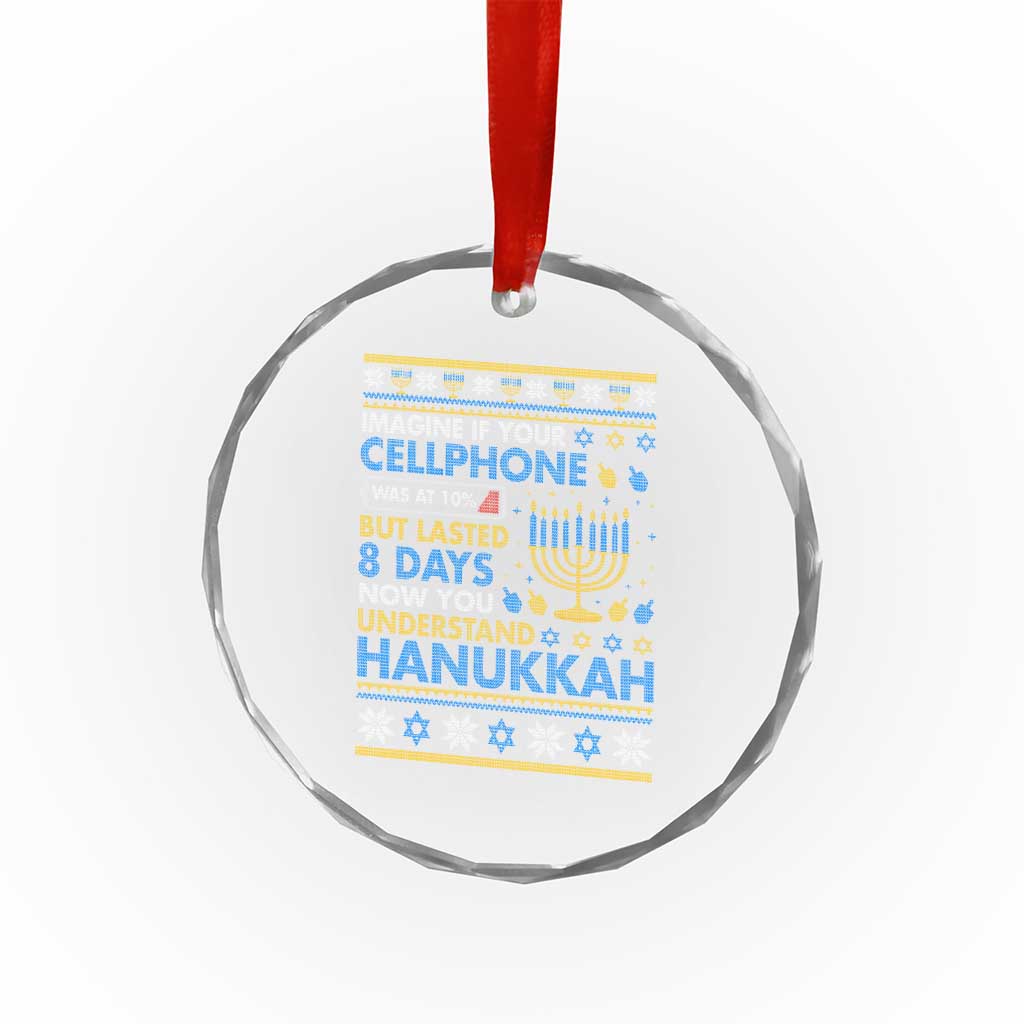Funny Ugly Hanukkah Crystal Glass Ornament Imagine Your Cellphone Chanukah Jewish TS10 Print Your Wear