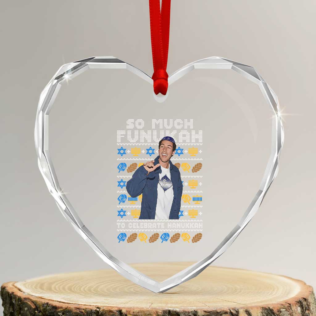 Funny Ugly Hanukkah Heart Crystal Glass Ornament Sandler So Much Funukah To Celebrate Hanukkah TS10 Transparent Glass 3'' Heart Print Your Wear