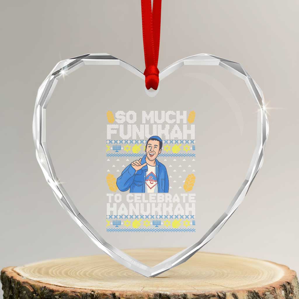 Funny Ugly Hanukkah Heart Crystal Glass Ornament So Much Funukah To Celebrate Hanukkah Sandler TS10 Transparent Glass 3'' Heart Print Your Wear