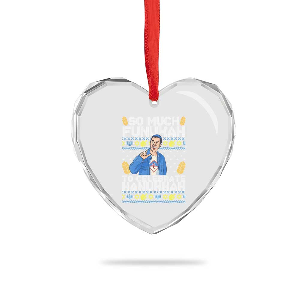 Funny Ugly Hanukkah Heart Crystal Glass Ornament So Much Funukah To Celebrate Hanukkah Sandler TS10 Print Your Wear