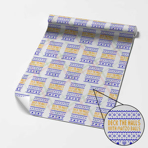 Funny Ugly Hanukkah Wrapping Paper Roll Deck The Halls With Matzo Balls Jewish Gift TS12 Christmas Plaid Print Your Wear