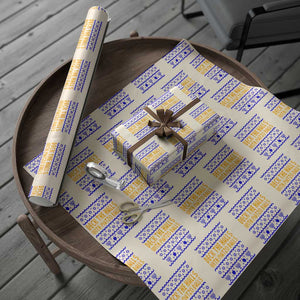 Funny Ugly Hanukkah Wrapping Paper Roll Deck The Halls With Matzo Balls Jewish Gift TS12 Beige Print Your Wear