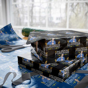 Funny Ugly Hanukkah Wrapping Paper Roll So Much Funukah To Celebrate Hanukkah Sandler TS10 Black Print Your Wear