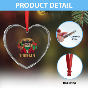 Funny Umoja Holiday Gift Heart Crystal Glass Ornament CowCat Kwanzaa Kinara Candle And Presents TS12 Print Your Wear