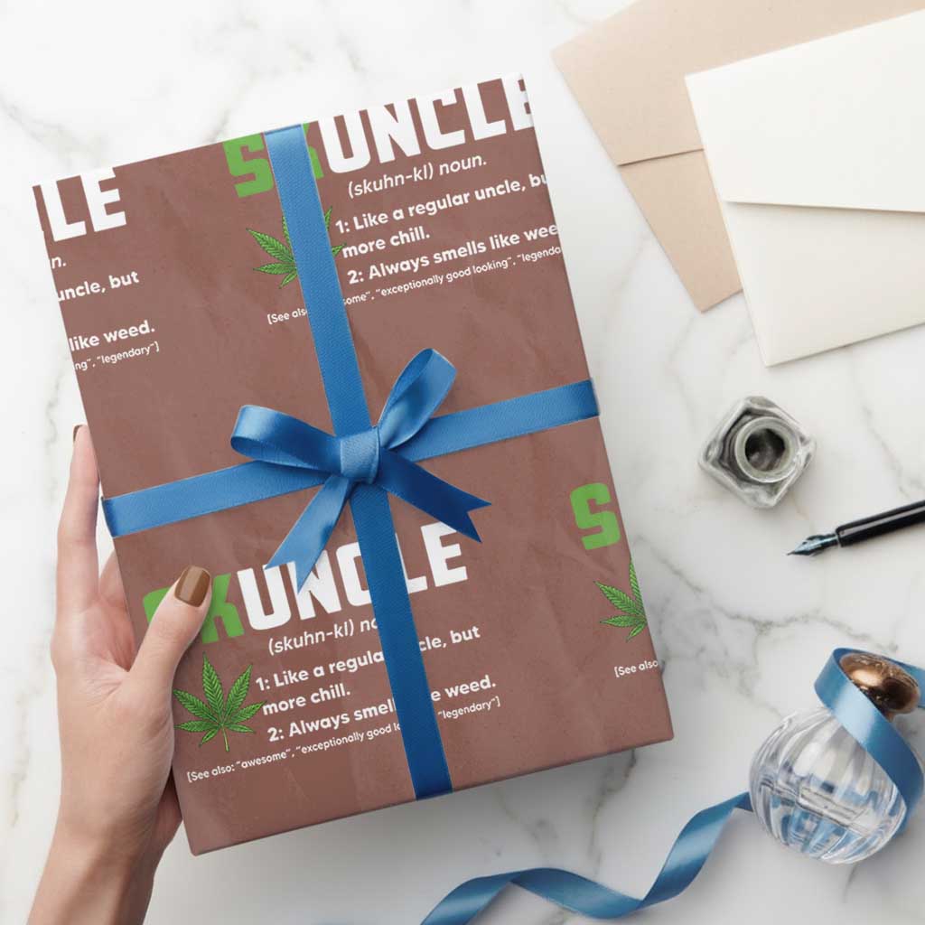 Funny Uncle Weed Smoker Wrapping Paper Roll Skuncle Definition Funny Weed Pot Cannabis Marijuana TS10 Mocha Print Your Wear