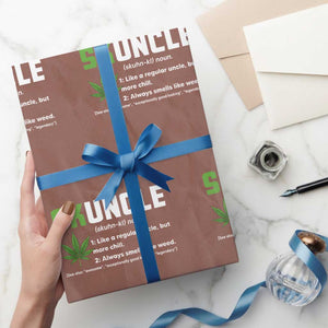 Funny Uncle Weed Smoker Wrapping Paper Roll Skuncle Definition Funny Weed Pot Cannabis Marijuana TS10 Mocha Print Your Wear