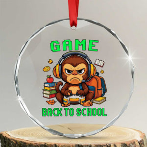 Funny Video Game Crystal Glass Ornament Cute Monkey Back To School TS14 Transparent Glass 3'' Circle Print Your Wear