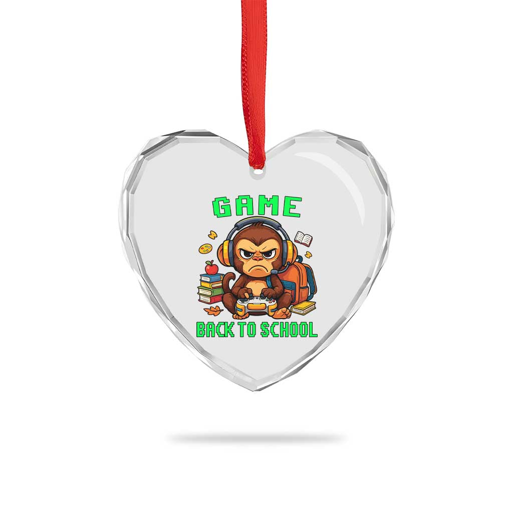 Funny Video Game Heart Crystal Glass Ornament Cute Monkey Back To School TS14 Print Your Wear