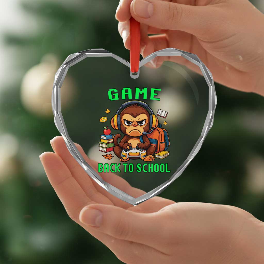 Funny Video Game Heart Crystal Glass Ornament Cute Monkey Back To School TS14 Print Your Wear