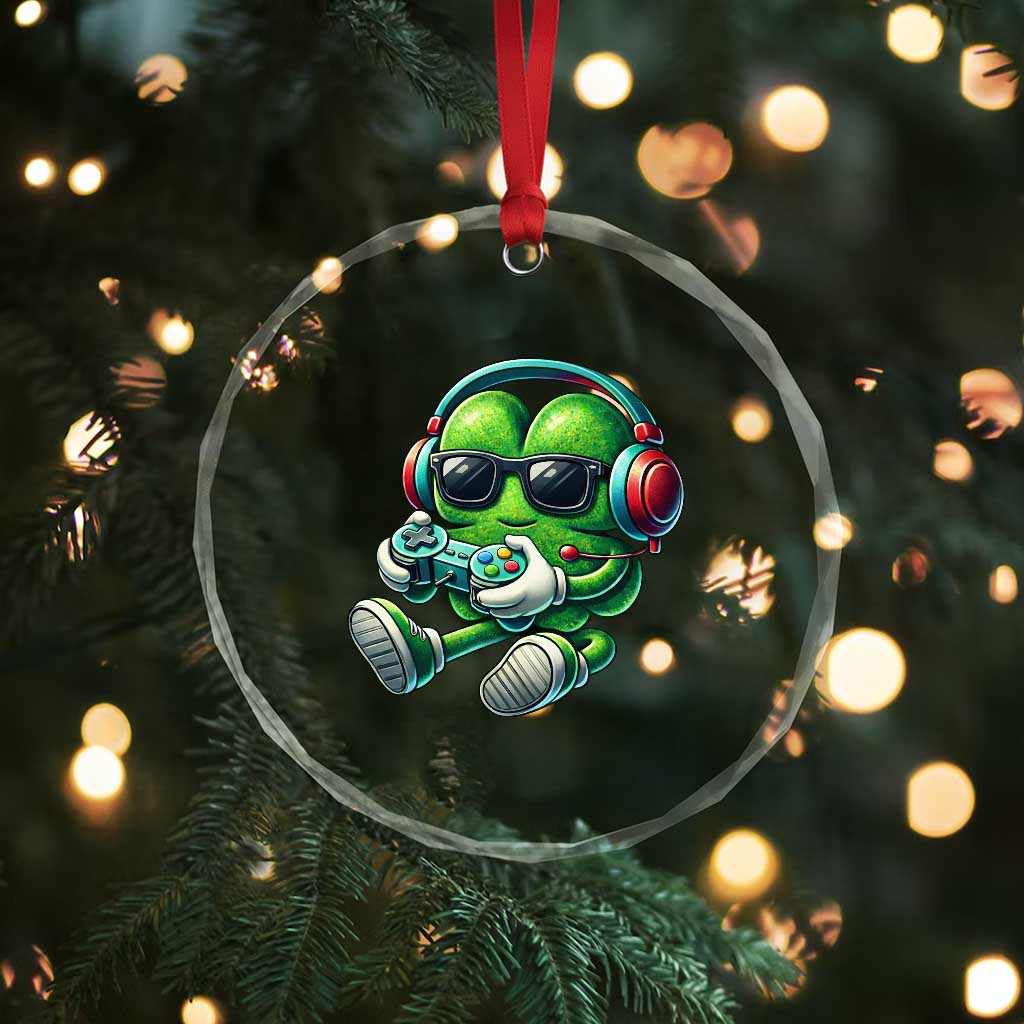 Funny Video Game Shamrock St Patricks Day Gamer Crystal Glass Ornament TS11 Print Your Wear