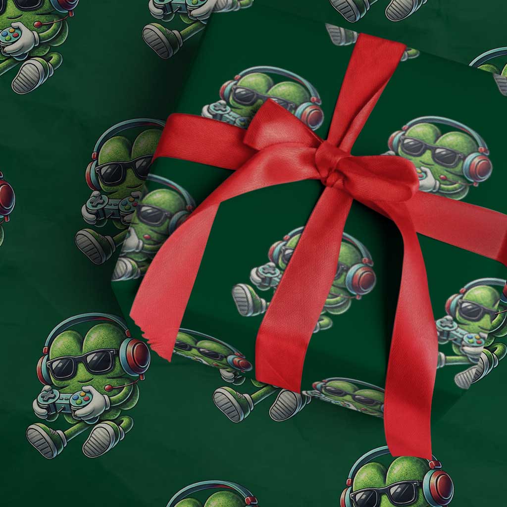 Funny Video Game Shamrock St Patricks Day Gamer Wrapping Paper Roll TS11 Green Print Your Wear