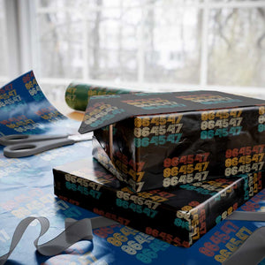 Funny Vintage 80s Style 86 45 47 Retro Stripes Wrapping Paper Roll - Print Your Wear
