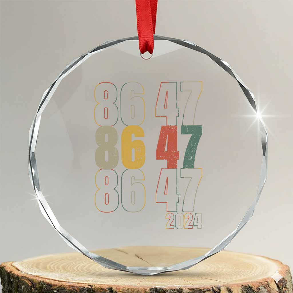 Funny Vintage 80s Style 86 47 2024 Retro Crystal Glass Ornament - Print Your Wear