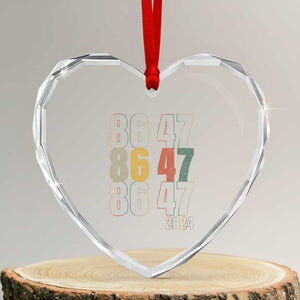 Funny Vintage 80s Style 86 47 2024 Retro Heart Crystal Glass Ornament - Print Your Wear