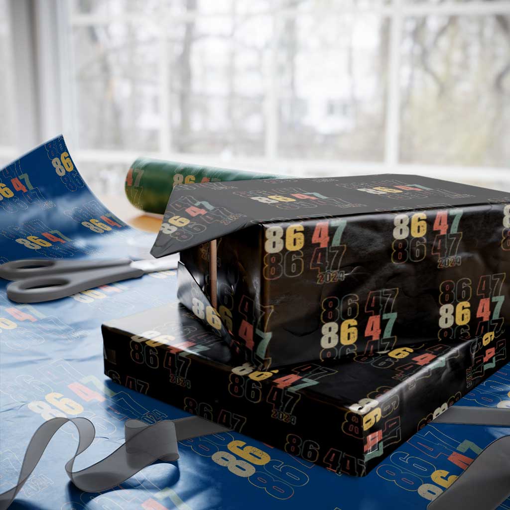 Funny Vintage 80s Style 86 47 2024 Retro Wrapping Paper Roll TS11 Black Print Your Wear