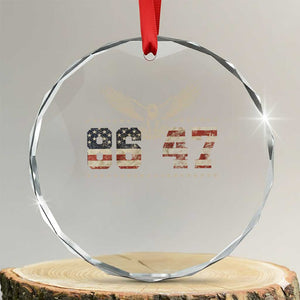 Funny Vintage 86 47 Crystal Glass Ornament Eagle Vintage American Flag TS11 Transparent Glass 3'' Circle Print Your Wear