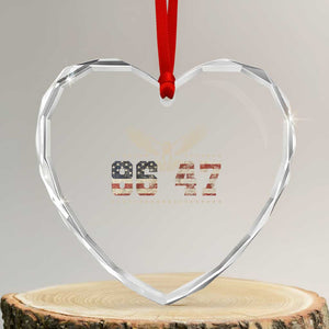 Funny Vintage 86 47 Heart Crystal Glass Ornament Eagle Vintage American Flag - Print Your Wear