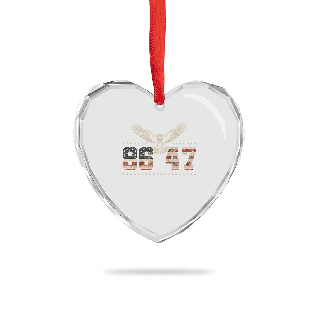 Funny Vintage 86 47 Heart Crystal Glass Ornament Eagle Vintage American Flag - Print Your Wear