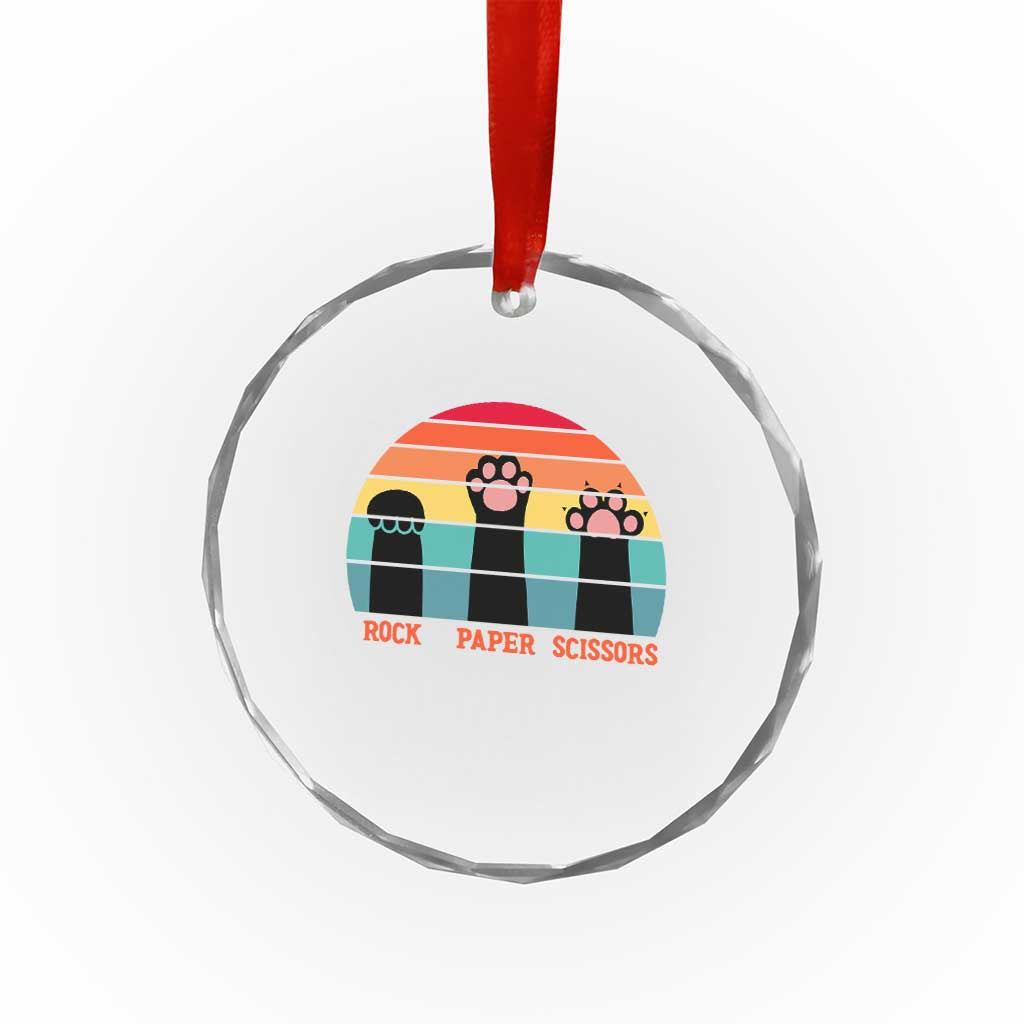 Funny Vintage Black Cat Introvert Crystal Glass Ornament Rock Paper Scissors Paw TS12 Print Your Wear