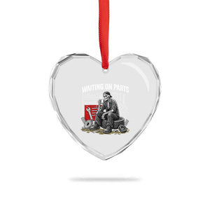 Funny Waiting On Parts Mechanic Skeleton Auto Repair Life Heart Crystal Glass Ornament TS10 Print Your Wear