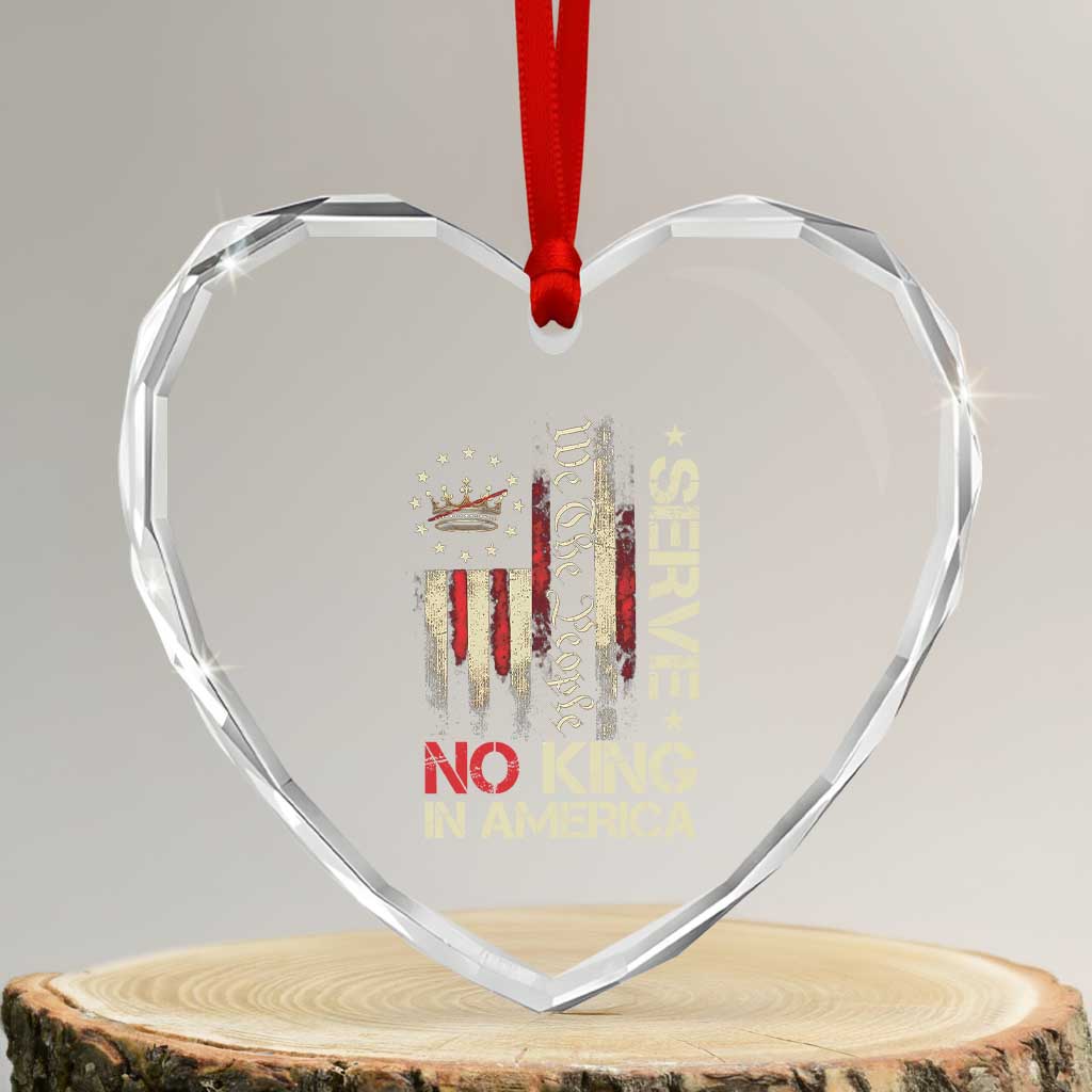 Funny We The People Serve No King In American Heart Crystal Glass Ornament Vintage Betsy Ross Flag - Print Your Wear