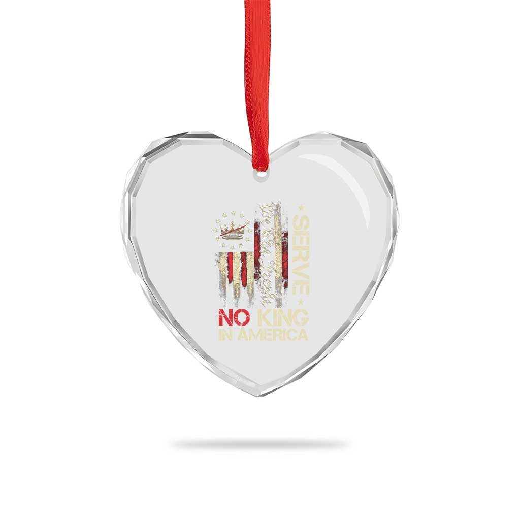 Funny We The People Serve No King In American Heart Crystal Glass Ornament Vintage Betsy Ross Flag - Print Your Wear