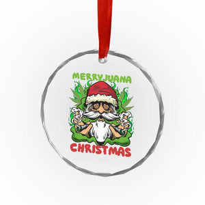Funny Weed Christmas Crystal Glass Ornament Merry Juana Xmas Santa TS11 Print Your Wear