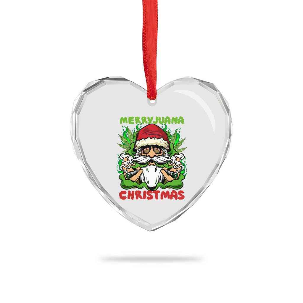 Funny Weed Christmas Heart Crystal Glass Ornament Merry Juana Xmas Santa TS11 Print Your Wear