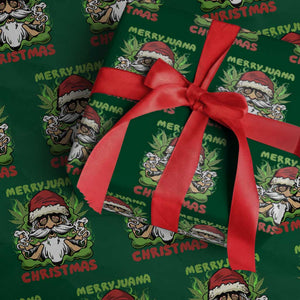 Funny Weed Christmas Wrapping Paper Roll Merry Juana Xmas Santa TS11 Green Print Your Wear
