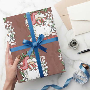 Funny Weed Christmas Wrapping Paper Roll Rollin Into The Holidays Santa Xmas TS11 Mocha Print Your Wear