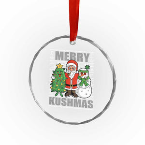 Funny Weed Xmas Crystal Glass Ornament Merry Kushmas Naughty Santa Snowman Cannabis 420 TS09 Print Your Wear