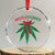 Funny Weed Xmas Crystal Glass Ornament Mistlestoned Mistletoe Led Lights TS11 Transparent Glass 3'' Circle Print Your Wear
