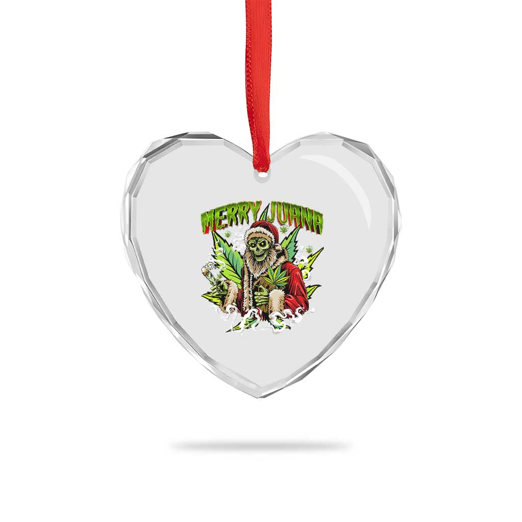Funny Weed Xmas Heart Crystal Glass Ornament Merry Juana Santa Skeleton 420 TS09 Print Your Wear
