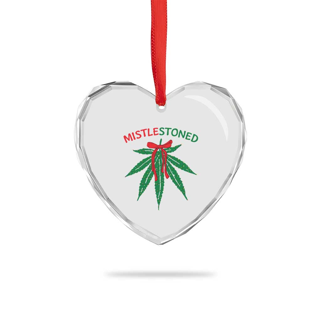 Funny Weed Xmas Heart Crystal Glass Ornament Mistlestoned Mistletoe Led Lights TS11 Print Your Wear