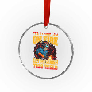 Funny Welding Bigfoot Crystal Glass Ornament Cryptid Welder Sasquatch TS14 Print Your Wear