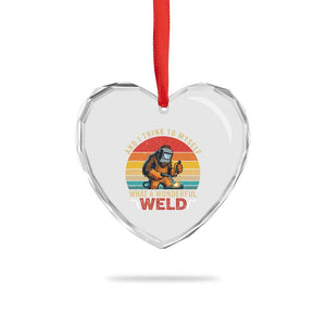 Funny Welding Bigfoot Heart Crystal Glass Ornament And I Think To Myself What A Wonderful Weld TS14 Print Your Wear