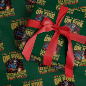 Funny Welding Bigfoot Wrapping Paper Roll Cryptid Welder Sasquatch TS14 Green Print Your Wear