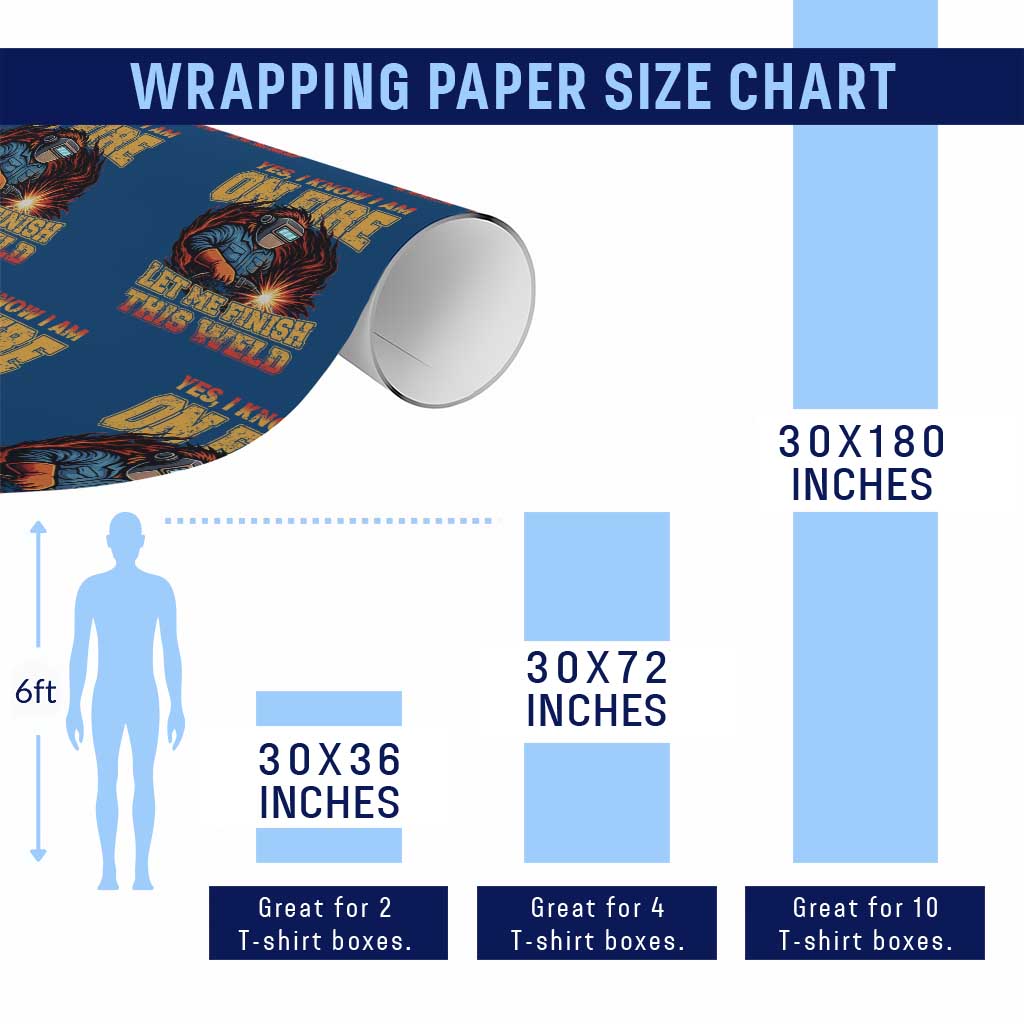 Funny Welding Bigfoot Wrapping Paper Roll Cryptid Welder Sasquatch TS14 Print Your Wear