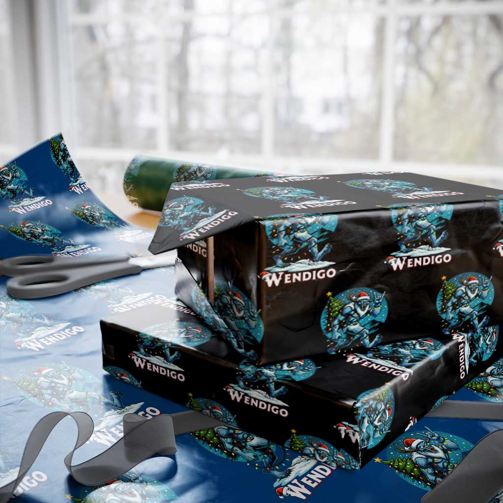 Funny Wendigo Monster Christmas Wrapping Paper Roll Rock On Hand Meme Xmas TS14 Black Print Your Wear