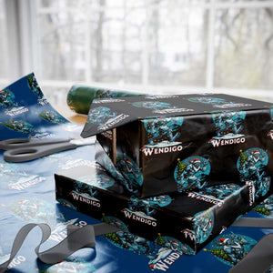 Funny Wendigo Monster Christmas Wrapping Paper Roll Rock On Hand Meme Xmas TS14 Black Print Your Wear