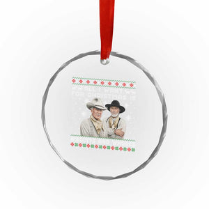 Funny Western Christmas Cowboy Humor Crystal Glass Ornament All I Want for Christmas Is Biscuits and Whores TS02 Print Your Wear
