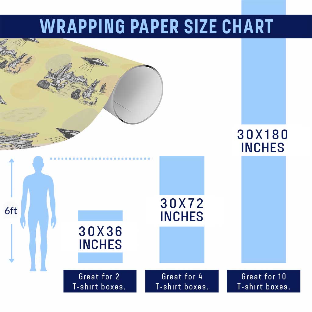 Funny Western Easter Day UFO Bunny Alien Wrapping Paper Roll TS11 Print Your Wear