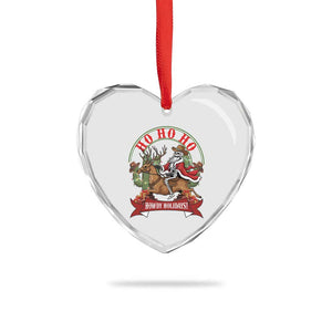 Funny Western Skeleton Cowboy Christmas Heart Crystal Glass Ornament Howdy Holidays TS12 Print Your Wear